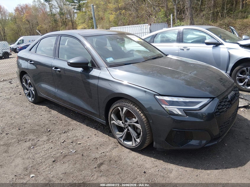 2022 Audi A3 VIN WAUHUDGY5NA019412 IAAI salvage auction — LEFT SIDE, Salvage (Massachusetts), sold $7,550 on 2026-07-21 (photo 1)
