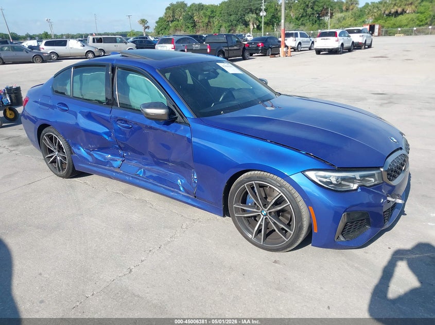 2020 BMW 3er VIN WBA5U7C08LAF54013 IAAI salvage auction — RIGHT SIDE, Rebuildable (Florida), sold $17,600 on 2026-07-15 (photo 1)