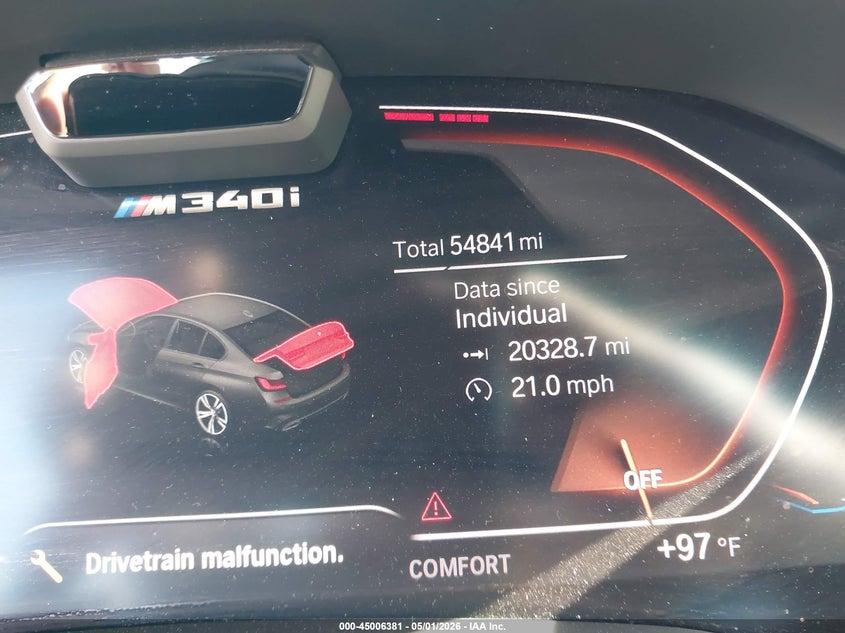 2020 BMW 3er VIN WBA5U7C08LAF54013 IAAI salvage auction — RIGHT SIDE, Rebuildable (Florida), sold $17,600 on 2026-07-15 (photo 7)