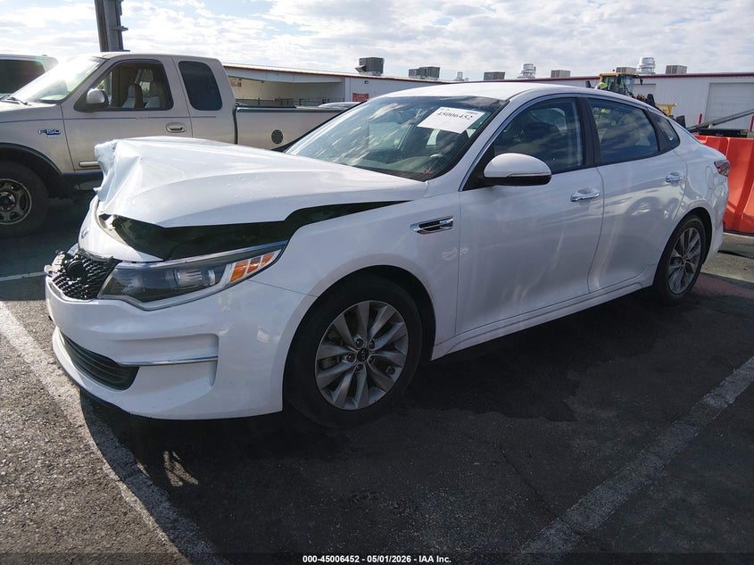 2016 Kia Optima VIN 5XXGT4L36GG072753 IAAI salvage auction — FRONT END, Salvage (Idaho), sold $1,250 on 2026-07-17 (photo 2)