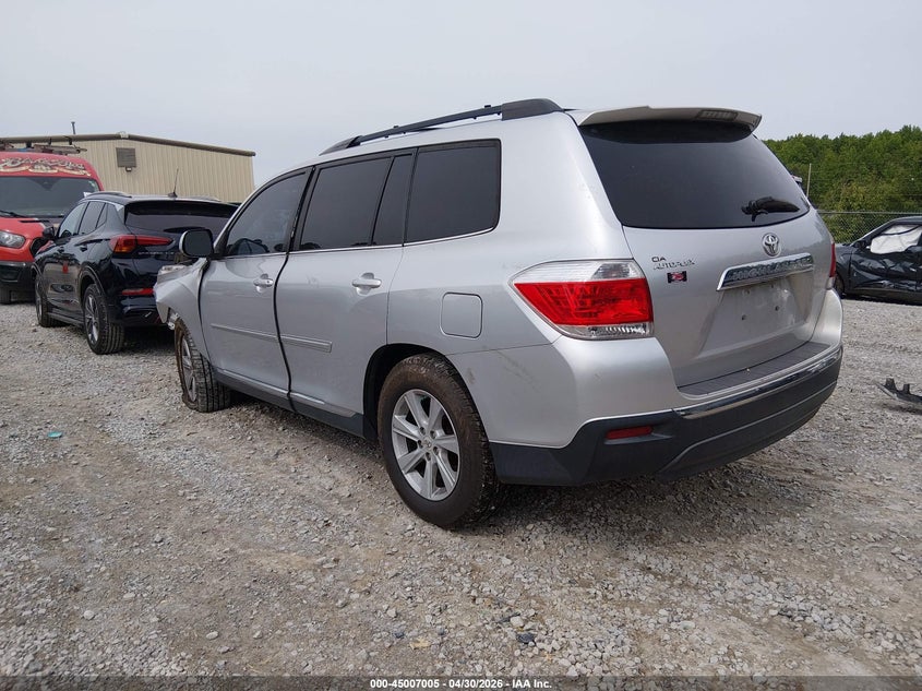 2013 Toyota Highlander VIN 5TDZK3EH8DS091250 IAAI salvage auction — FRONT END, Salvage (Alabama), sold $725 on 2026-07-29 (photo 3)