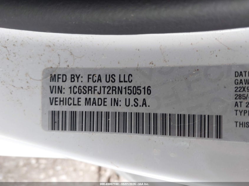 2024 Ram 1500 VIN 1C6SRFJT2RN150516 IAAI salvage auction — SIDE, Salvage (Michigan), sold $19,900 on 2026-07-31 (photo 9)