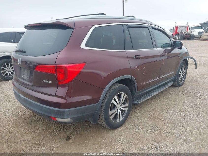 2016 Honda Pilot VIN 5FNYF6H87GB094937 IAAI salvage auction — FRONT END, Original (Texas), sold $2,150 on 2026-07-17 (photo 4)