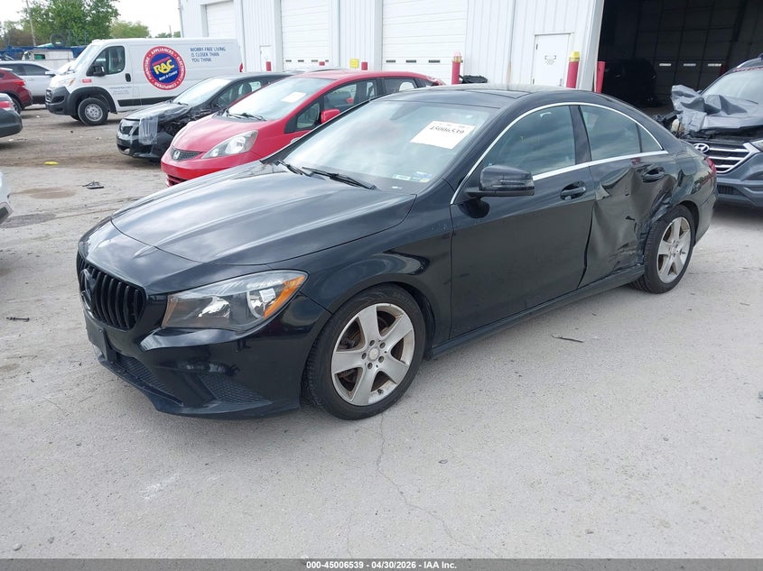 2015 Mercedes-benz Cla-klasse VIN WDDSJ4GB3FN243985 IAAI salvage auction — LEFT REAR, Salvage (Illinois), sold $1,900 on 2026-07-14 (photo 2)