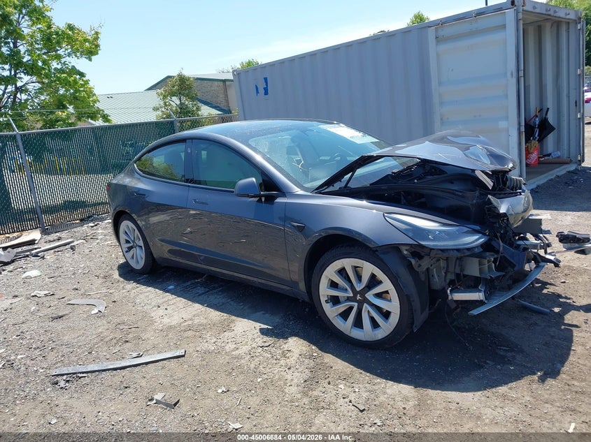 2021 Tesla Model 3 VIN 5YJ3E1EBXMF906954 IAAI salvage auction — FRONT END, Salvage - Greater Than 75% (Maryland), sold $5,150 on 2026-07-27 (photo 1)