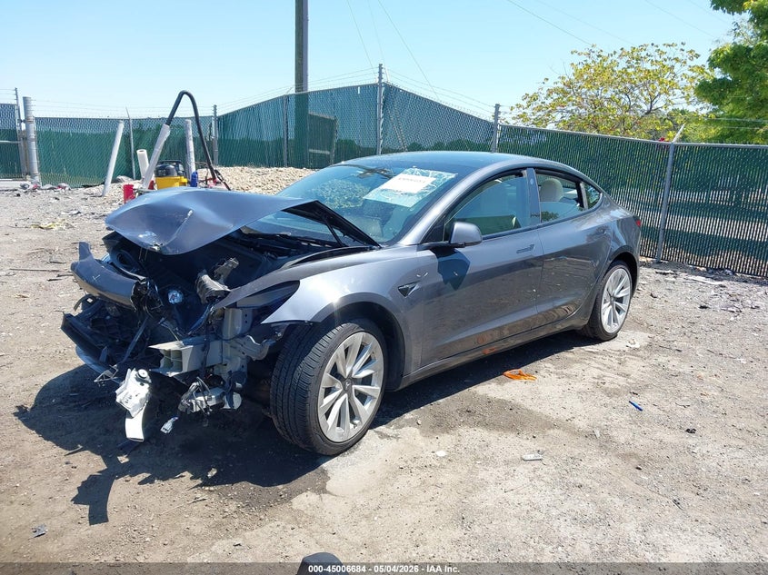 2021 Tesla Model 3 VIN 5YJ3E1EBXMF906954 IAAI salvage auction — FRONT END, Salvage - Greater Than 75% (Maryland), sold $5,150 on 2026-07-27 (photo 2)