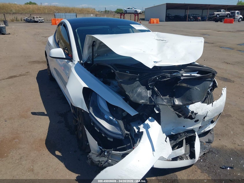2022 Tesla Model 3 VIN 5YJ3E1EB0NF229737 IAAI salvage auction — FRONT END, Salvage (California), sold $4,100 on 2026-07-30 (photo 1)