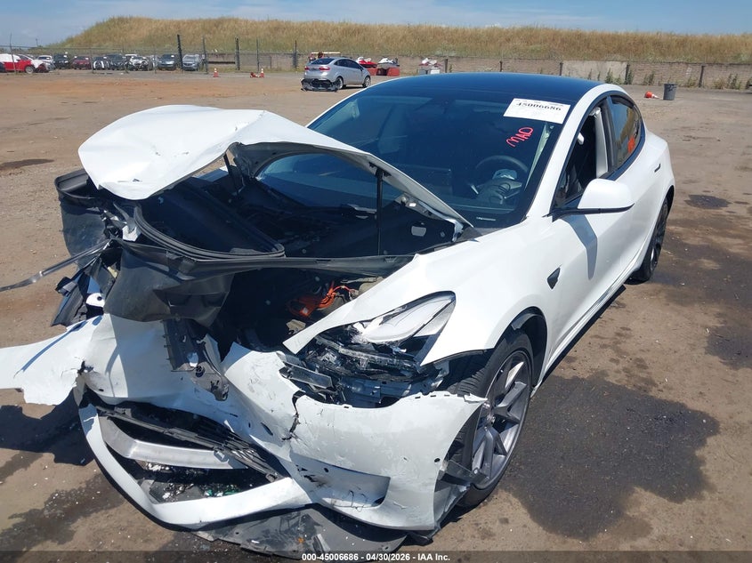 2022 Tesla Model 3 VIN 5YJ3E1EB0NF229737 IAAI salvage auction — FRONT END, Salvage (California), sold $4,100 on 2026-07-30 (photo 2)