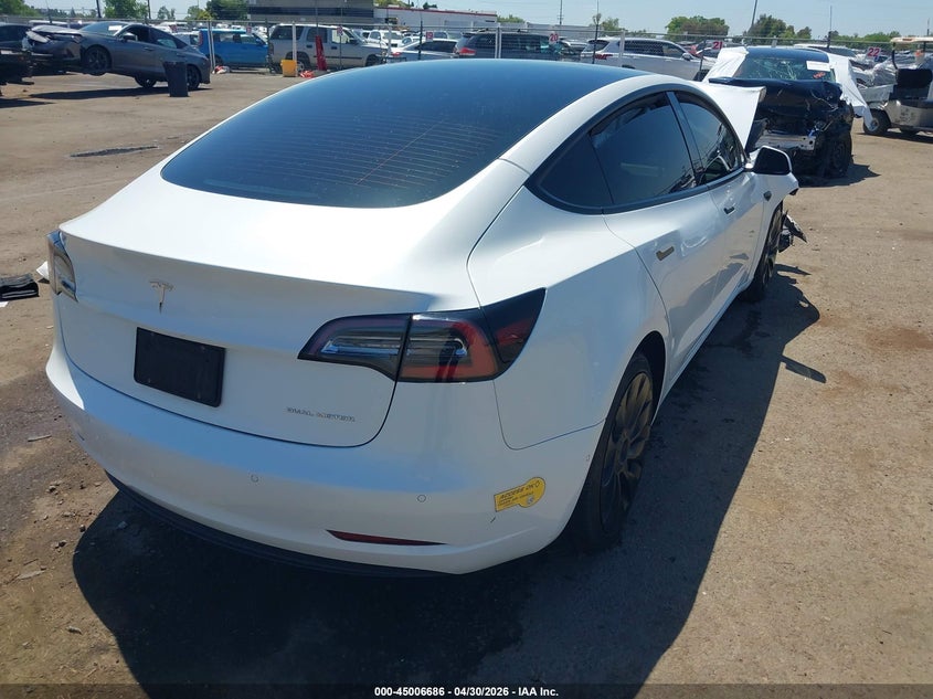 2022 Tesla Model 3 VIN 5YJ3E1EB0NF229737 IAAI salvage auction — FRONT END, Salvage (California), sold $4,100 on 2026-07-30 (photo 4)