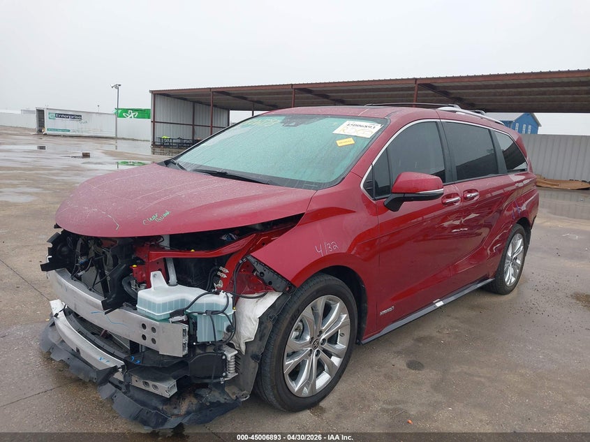 2021 Toyota Sienna VIN 5TDERKEC9MS033432 IAAI salvage auction — REAR END, Salvage Title, sold $16,000 on 2026-07-29 (photo 2)
