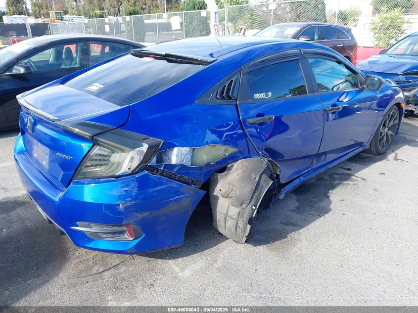 2019 Honda Civic VIN 2HGFC2F87KH520528 IAAI salvage auction — RIGHT REAR, Salvage (California), sold $4,350 on 2026-07-09 (photo 4)