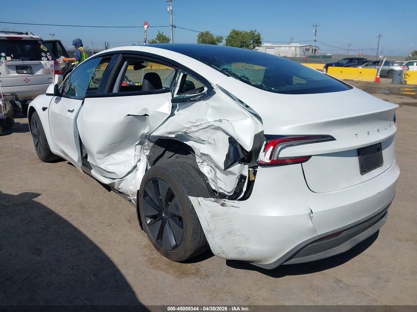 2025 Tesla Model 3 VIN 5YJ3E1EA8SF041485 IAAI salvage auction — REAR END, Salvage (California), sold $4,950 on 2026-07-30 (photo 3)