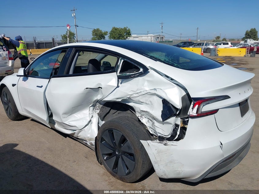 2025 Tesla Model 3 VIN 5YJ3E1EA8SF041485 IAAI salvage auction — REAR END, Salvage (California), sold $4,950 on 2026-07-30 (photo 6)