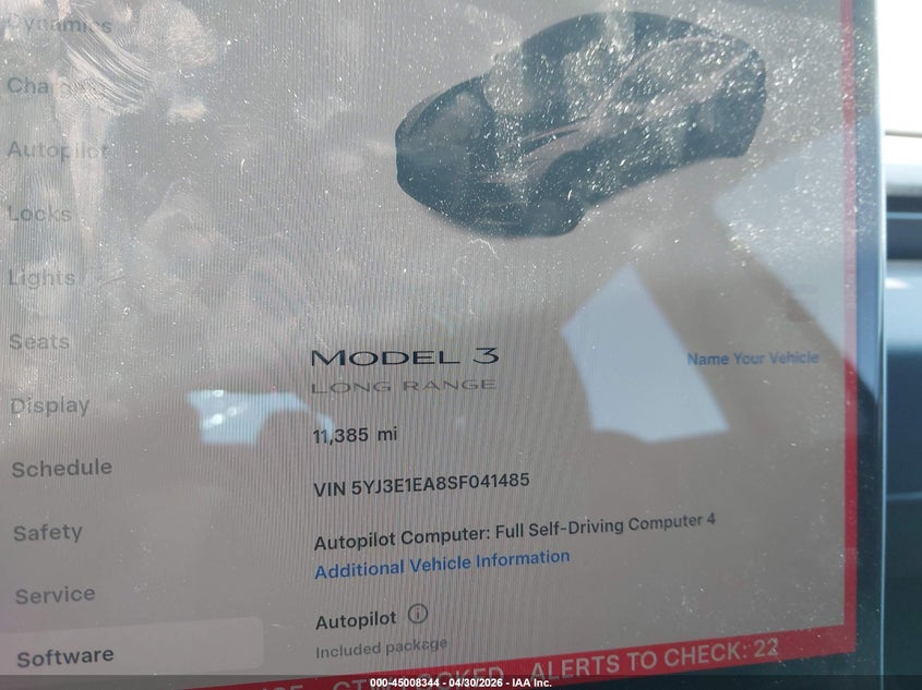 2025 Tesla Model 3 VIN 5YJ3E1EA8SF041485 IAAI salvage auction — REAR END, Salvage (California), sold $4,950 on 2026-07-30 (photo 7)