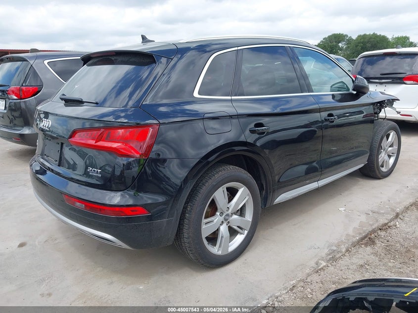 2018 Audi Q5 VIN WA1BNAFY6J2075363 IAAI salvage auction — RIGHT FRONT, Original (Texas), sold $7,400 on 2026-07-30 (photo 4)