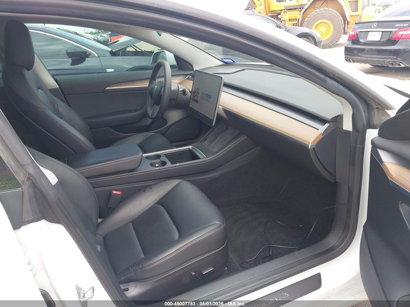 2021 Tesla Model 3 VIN 5YJ3E1EA8MF093959 IAAI salvage auction — RIGHT FRONT, Salvage (Texas), sold $4,375 on 2026-07-14 (photo 5)