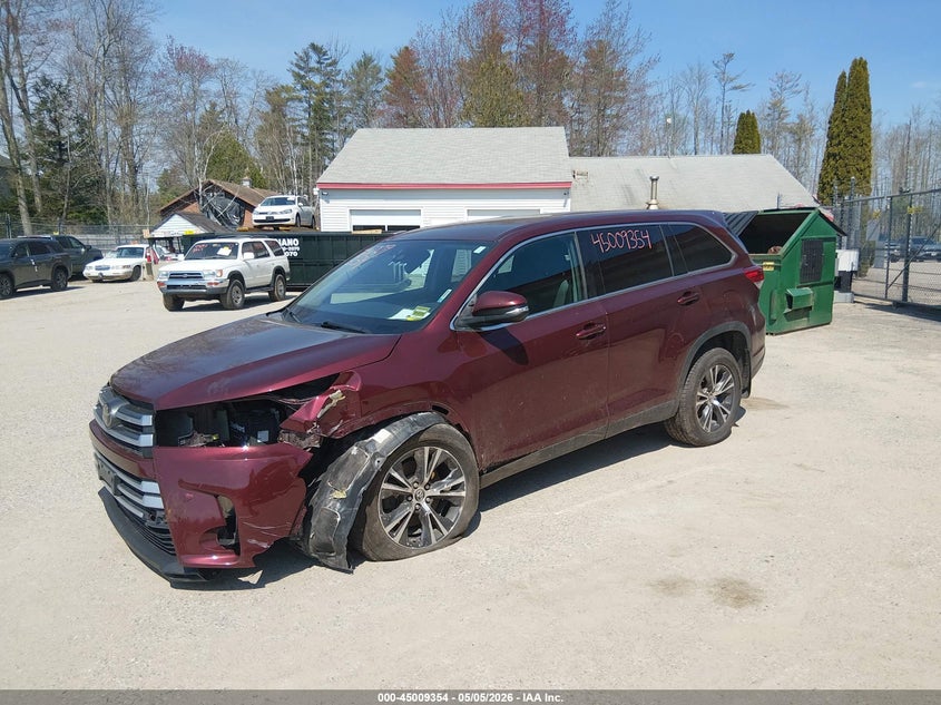 2019 Toyota Highlander VIN 5TDBZRFH6KS937032 IAAI salvage auction — LEFT FRONT, Salvage (Maine), sold $7,900 on 2026-07-20 (photo 2)