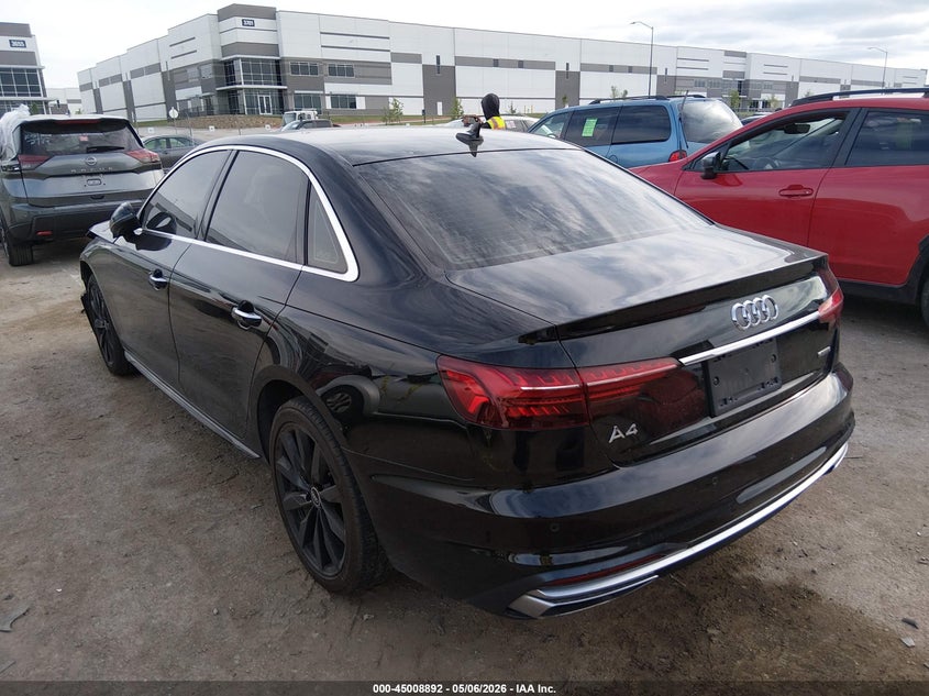 2021 Audi A4 VIN WAUBBAF4XMN009023 IAAI salvage auction — FRONT END, Original (Texas), sold $7,200 on 2026-07-28 (photo 3)