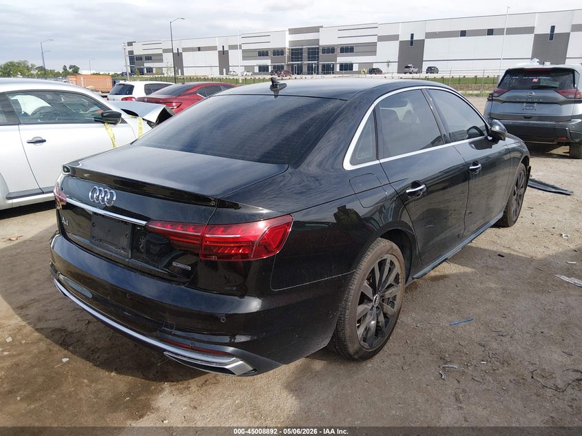 2021 Audi A4 VIN WAUBBAF4XMN009023 IAAI salvage auction — FRONT END, Original (Texas), sold $7,200 on 2026-07-28 (photo 4)