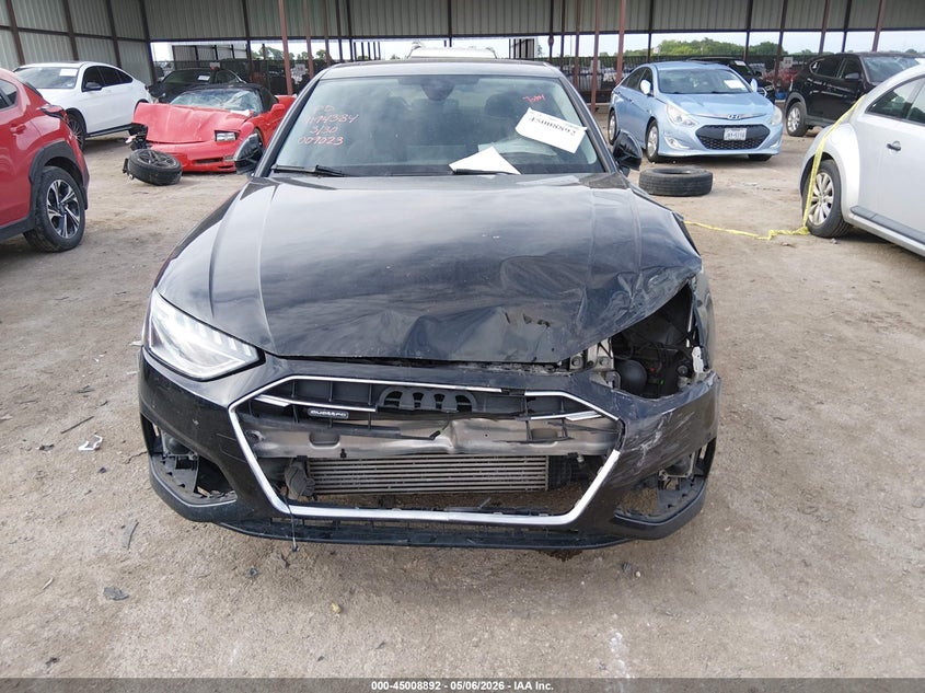 2021 Audi A4 VIN WAUBBAF4XMN009023 IAAI salvage auction — FRONT END, Original (Texas), sold $7,200 on 2026-07-28 (photo 6)