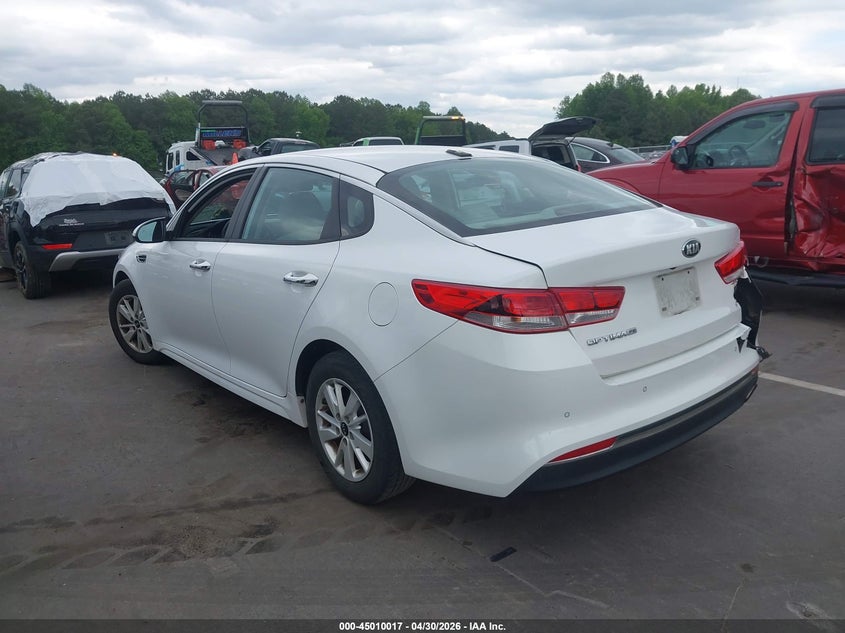2016 Kia Optima VIN 5XXGT4L36GG081310 IAAI salvage auction — REAR END, Salvage (North Carolina), sold $1,150 on 2026-07-15 (photo 3)