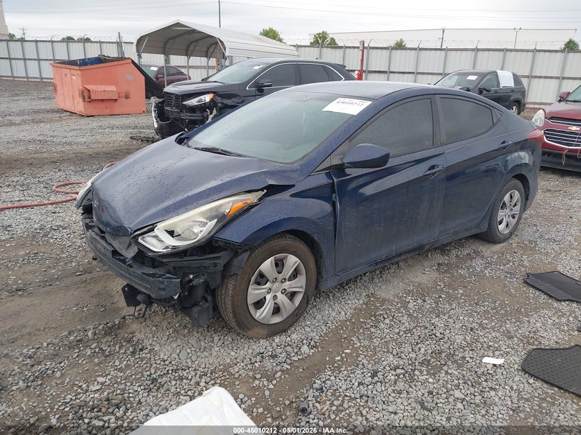 2016 Hyundai Elantra VIN 5NPDH4AE0GH737188 IAAI salvage auction — FRONT END, Salvage (Georgia), sold $725 on 2026-07-06 (photo 2)