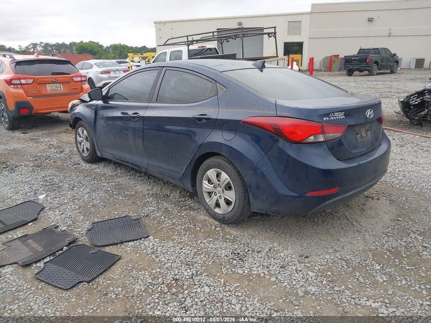 2016 Hyundai Elantra VIN 5NPDH4AE0GH737188 IAAI salvage auction — FRONT END, Salvage (Georgia), sold $725 on 2026-07-06 (photo 3)
