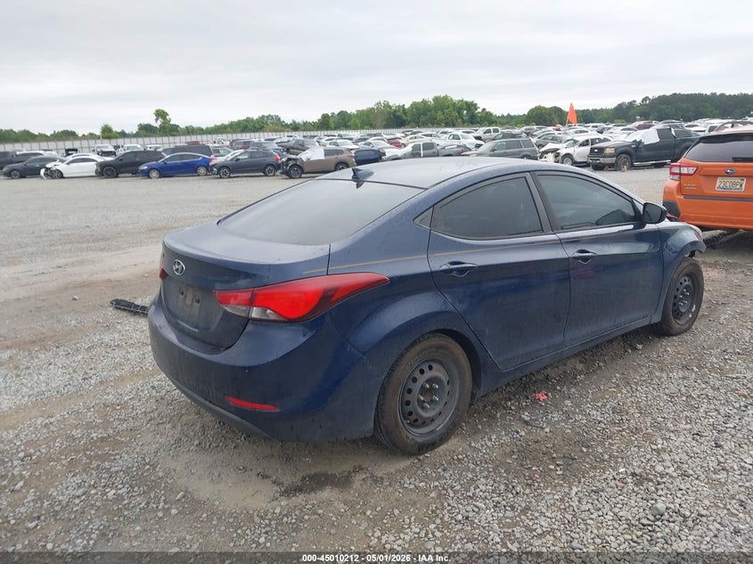 2016 Hyundai Elantra VIN 5NPDH4AE0GH737188 IAAI salvage auction — FRONT END, Salvage (Georgia), sold $725 on 2026-07-06 (photo 4)