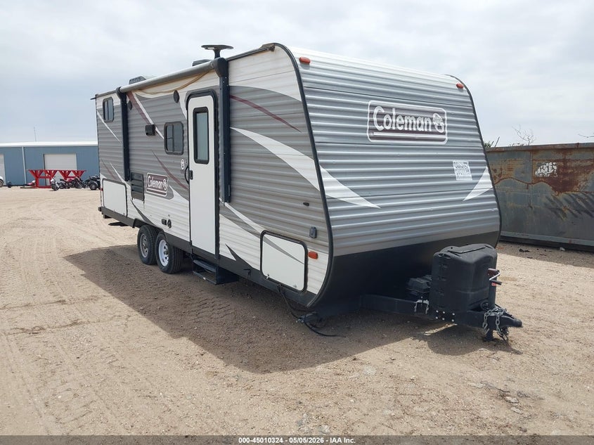 2018 Coleman 21' travel trailer VIN 4YDT21527JH935491 IAAI salvage auction — HAIL, Original (Texas), sold $2,850 on 2026-07-28 (photo 1)