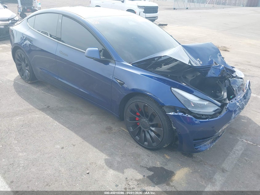 2021 Tesla Model 3 VIN 5YJ3E1EC8MF092540 IAAI salvage auction — FRONT END, Salvage (Tennessee), sold $5,550 on 2026-07-07 (photo 1)