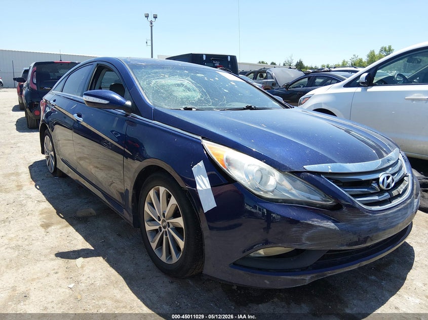 2014 Hyundai Sonata VIN 5NPEC4AB1EH895531 IAAI salvage auction — FRONT & REAR, Salvage (Oklahoma), sold $250 on 2026-07-08 (photo 1)