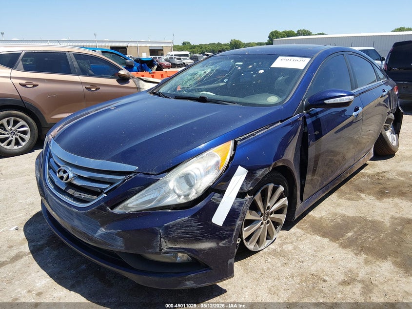 2014 Hyundai Sonata VIN 5NPEC4AB1EH895531 IAAI salvage auction — FRONT & REAR, Salvage (Oklahoma), sold $250 on 2026-07-08 (photo 2)