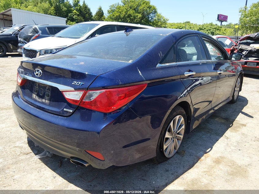2014 Hyundai Sonata VIN 5NPEC4AB1EH895531 IAAI salvage auction — FRONT & REAR, Salvage (Oklahoma), sold $250 on 2026-07-08 (photo 4)
