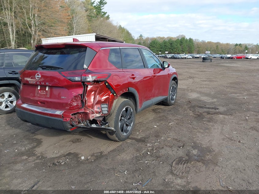 2025 Nissan Rogue VIN 5N1BT3BB4SC858360 IAAI salvage auction — RIGHT REAR, Salvage (Massachusetts), sold $9,500 on 2026-07-28 (photo 4)