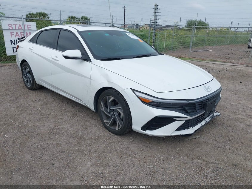 2025 Hyundai Elantra VIN KMHLS4DG2SU953029 IAAI salvage auction — FRONT & REAR, Original (Texas), sold $8,000 on 2026-07-21 (photo 1)