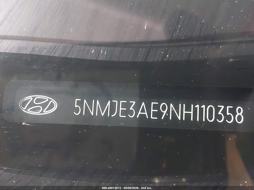 2022 Hyundai Tucson VIN 5NMJE3AE9NH110358 IAAI salvage auction — LEFT REAR, Salvage - Greater Than 75% (Maryland), sold $7,775 on 2026-07-30 (photo 9)
