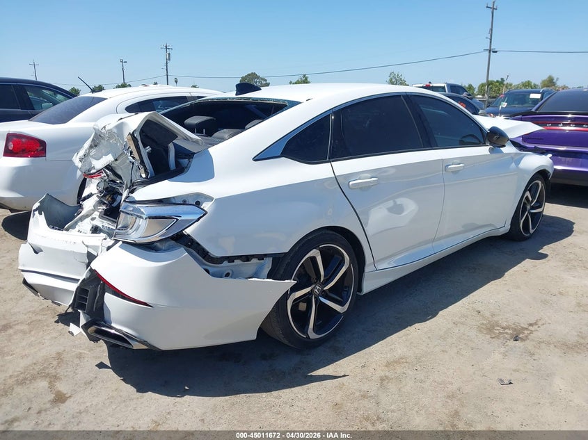 2022 Honda Accord VIN 1HGCV1F30NA099301 IAAI salvage auction — FRONT & REAR, Salvage (California), sold $4,500 on 2026-07-09 (photo 4)