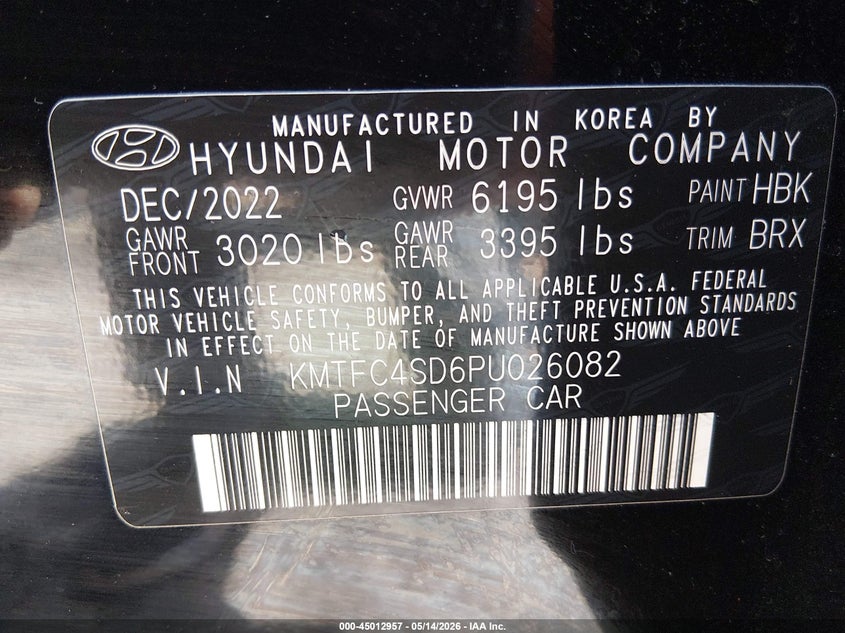 2023 Genesis G90 VIN KMTFC4SD6PU026082 IAAI salvage auction — FRONT END, Salvage (Missouri), sold $19,000 on 2026-07-14 (photo 9)