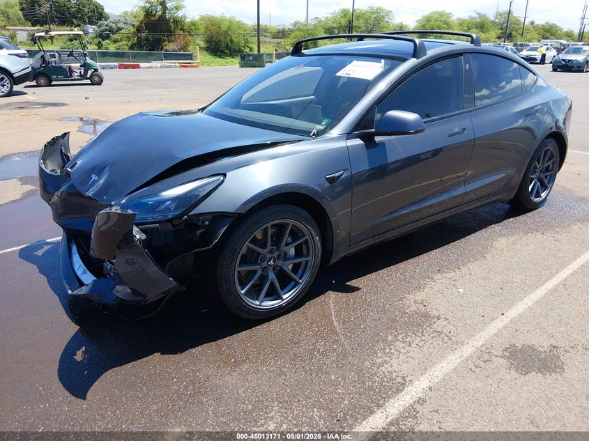 2021 Tesla Model 3 VIN 5YJ3E1EA0MF911457 IAAI salvage auction — FRONT END, Clear (Hawaii), sold $25 on 2026-07-28 (photo 2)