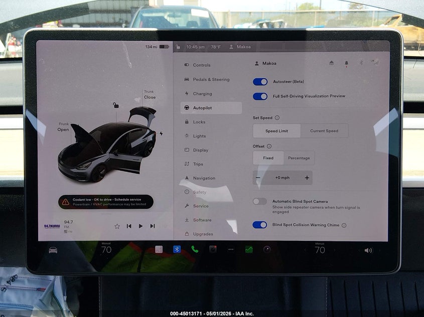 2021 Tesla Model 3 VIN 5YJ3E1EA0MF911457 IAAI salvage auction — FRONT END, Clear (Hawaii), sold $25 on 2026-07-28 (photo 7)