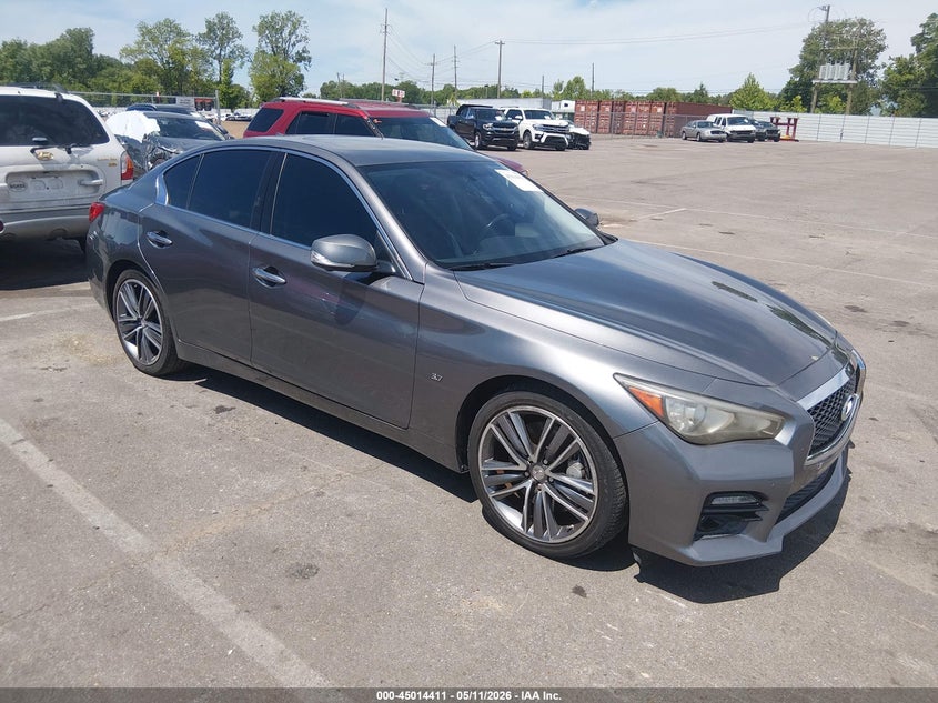 2014 Infiniti Q50 VIN JN1BV7ARXEM705939 IAAI salvage auction — REAR END, Salvage (Tennessee), sold $3,600 on 2026-07-14 (photo 1)