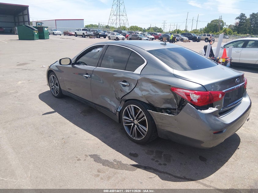 2014 Infiniti Q50 VIN JN1BV7ARXEM705939 IAAI salvage auction — REAR END, Salvage (Tennessee), sold $3,600 on 2026-07-14 (photo 3)