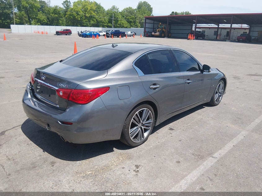 2014 Infiniti Q50 VIN JN1BV7ARXEM705939 IAAI salvage auction — REAR END, Salvage (Tennessee), sold $3,600 on 2026-07-14 (photo 4)