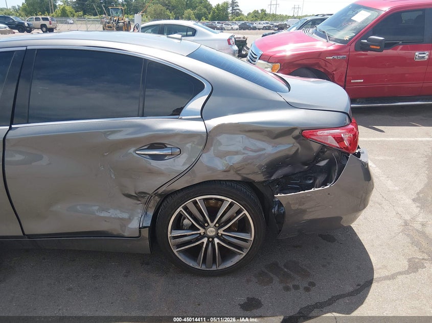 2014 Infiniti Q50 VIN JN1BV7ARXEM705939 IAAI salvage auction — REAR END, Salvage (Tennessee), sold $3,600 on 2026-07-14 (photo 6)