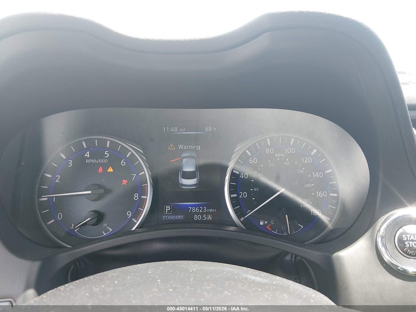 2014 Infiniti Q50 VIN JN1BV7ARXEM705939 IAAI salvage auction — REAR END, Salvage (Tennessee), sold $3,600 on 2026-07-14 (photo 7)