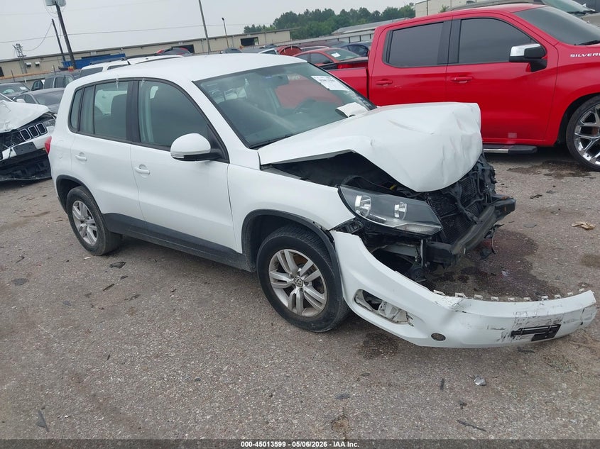 2014 Volkswagen Tiguan VIN WVGAV3AX2EW623428 IAAI salvage auction — FRONT END, Salvage (Texas), sold $300 on 2026-07-22 (photo 1)