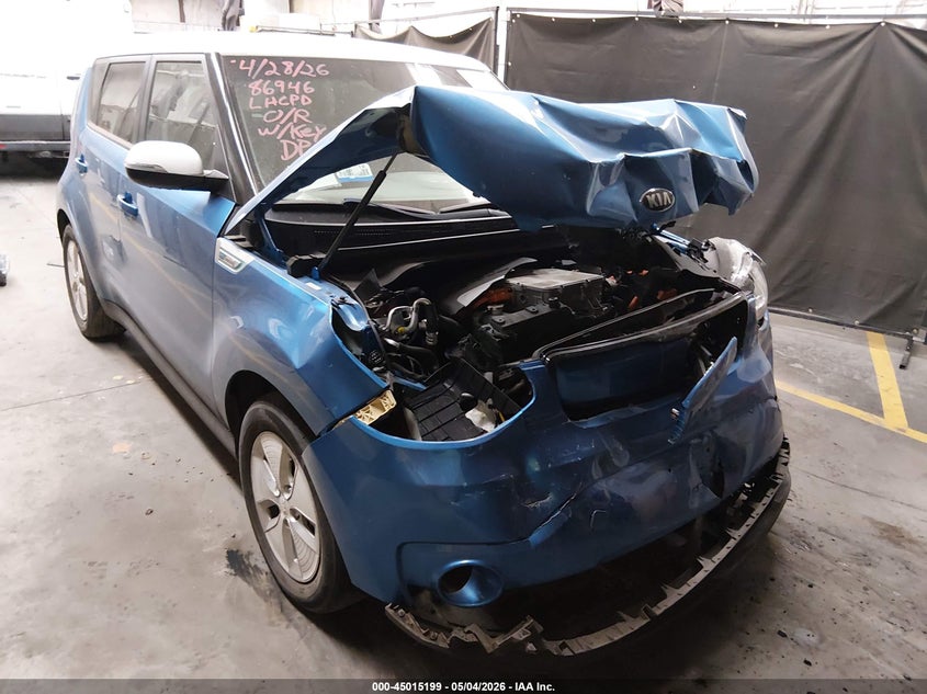 2016 Kia Soul ev + VIN KNDJP3AE5G7016272 IAAI salvage auction — FRONT END, Salvage (Arizona), sold $225 on 2026-07-23 (photo 1)