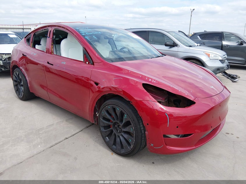 2022 Tesla Model y VIN 7SAYGDEF0NF382352 IAAI salvage auction — SIDE, Salvage Title, sold $10,600 on 2026-07-12 (photo 1)