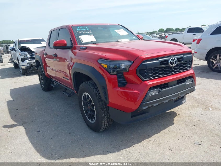 2025 Toyota Tacoma VIN 3TYLC5LN2ST047446 IAAI salvage auction — FRONT & REAR, Original (Texas), sold $30,250 on 2026-07-21 (photo 1)