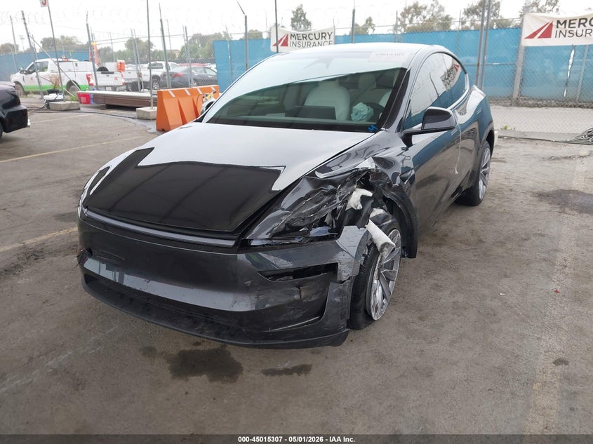 2026 Tesla Model y VIN 7SAYGDED3TF445438 IAAI salvage auction — LEFT FRONT, Salvage (California), sold $10,100 on 2026-07-29 (photo 2)